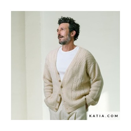 Gilet à col en V pour homme avec Cotton-Mérino de Katia Gilet à col en V pour homme avec Cotton-Mérino de Katia