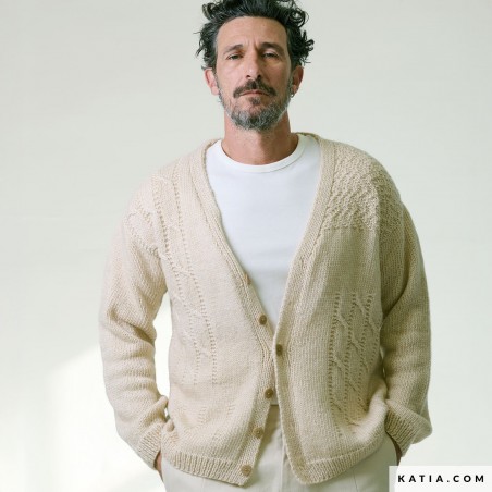 Gilet à col en V pour homme avec Cotton-Mérino de Katia Gilet à col en V pour homme avec Cotton-Mérino de Katia