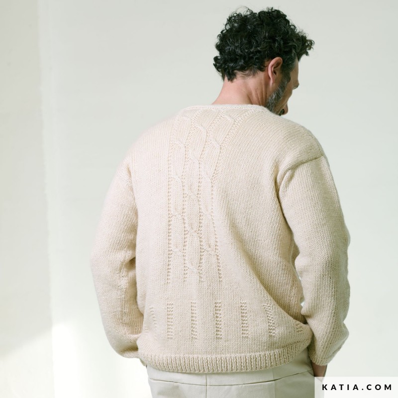 Gilet à col en V pour homme avec Cotton-Mérino de Katia