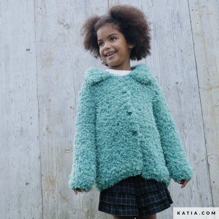 Manteau enfant effet mouton avec Wow Loopy de Katia