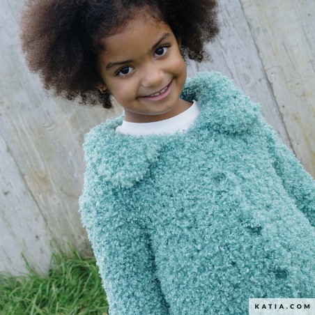 Manteau enfant effet mouton avec Wow Loopy de Katia