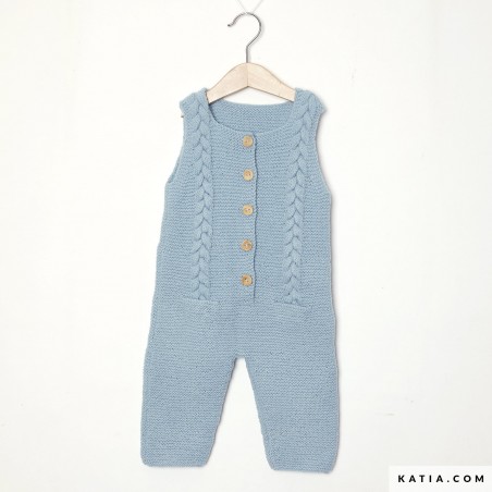 Combinaison à torsades et poches avec Mérino Baby de Katia