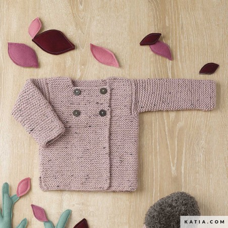 Manteau à boutons pour bébé avec Mérino Tweed de Katia
