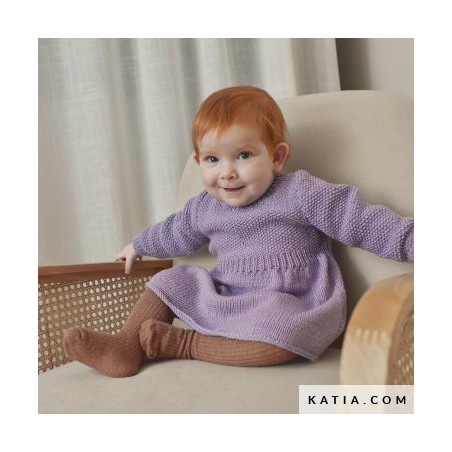 Robe layette avec Mérino Baby de Katia Robe layette avec Mérino Baby de Katia