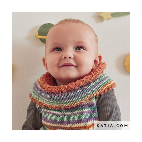 Snood doublé pour bébé avec Baby Jacquard de Katia Snood doublé pour bébé avec Baby Jacquard de Katia