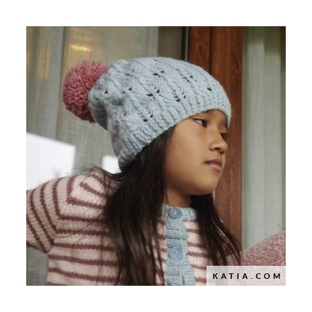 Bonnet à pompon avec Marathon 3,5 de Katia