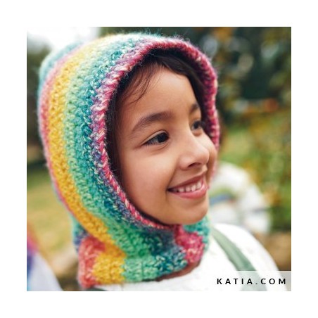 Cagoule à crocheter pour fille avec Funny Aztéca de Katia Cagoule à crocheter pour fille avec Funny Aztéca de Katia