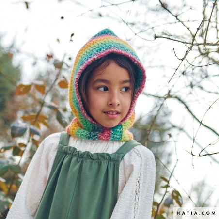 Cagoule à crocheter pour fille avec Funny Aztéca de Katia Cagoule à crocheter pour fille avec Funny Aztéca de Katia