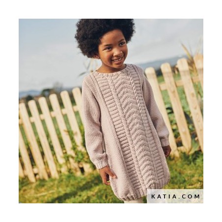 Robe à motif en relief avec Arles Mérino de Katia