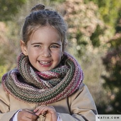 Snood enfant aux aiguilles circulaires avec Aztéca de Katia