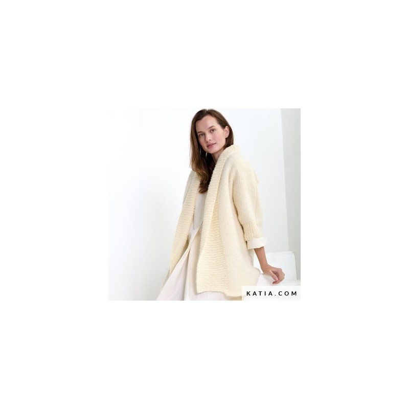 Manteau oversize avec Light Alpaca Mérino de Katia