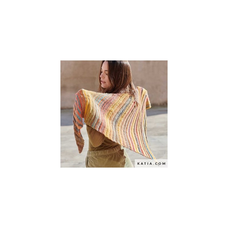 Châle au point d'accordéon en Hiro Laine de Katia