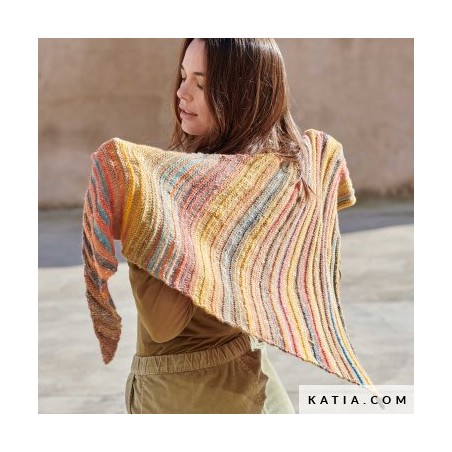 Châle au point d'accordéon en Hiro Laine de Katia