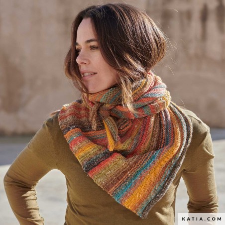 Châle au point d'accordéon en Hiro Laine de Katia