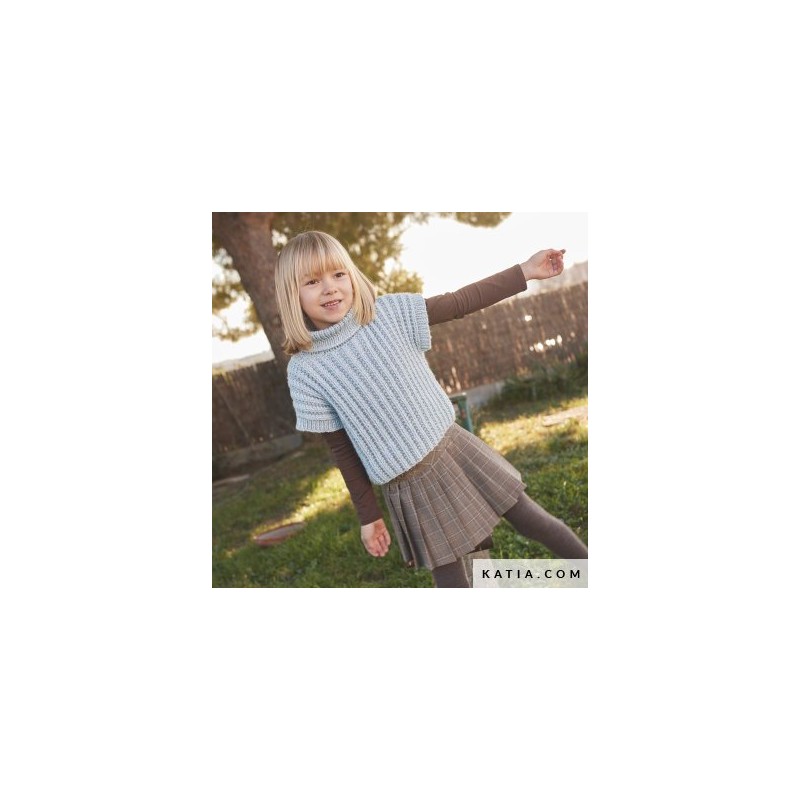 Pull sans manches à col roulé avec Premium de Katia