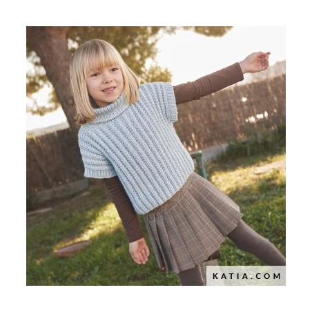 Pull sans manches à col roulé avec Premium de Katia