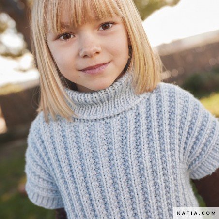 Pull sans manches à col roulé avec Premium de Katia