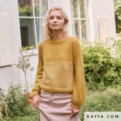 Pull avec SILKY MOHAIR et COMBINÉ & PAILLETTES Laine de Katia