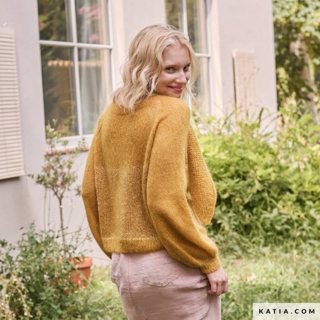 Pull avec SILKY MOHAIR et COMBINÉ & PAILLETTES Laine de Katia
