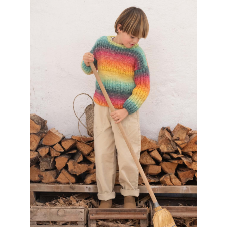 Pull enfant à rayures avec FUNNY AZTÉCA de Katia