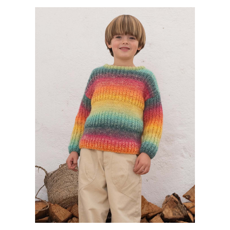 Pull enfant à rayures avec FUNNY AZTÉCA de Katia