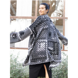 Cardigan en granny squares avec AZTÉCA Laine de Katia