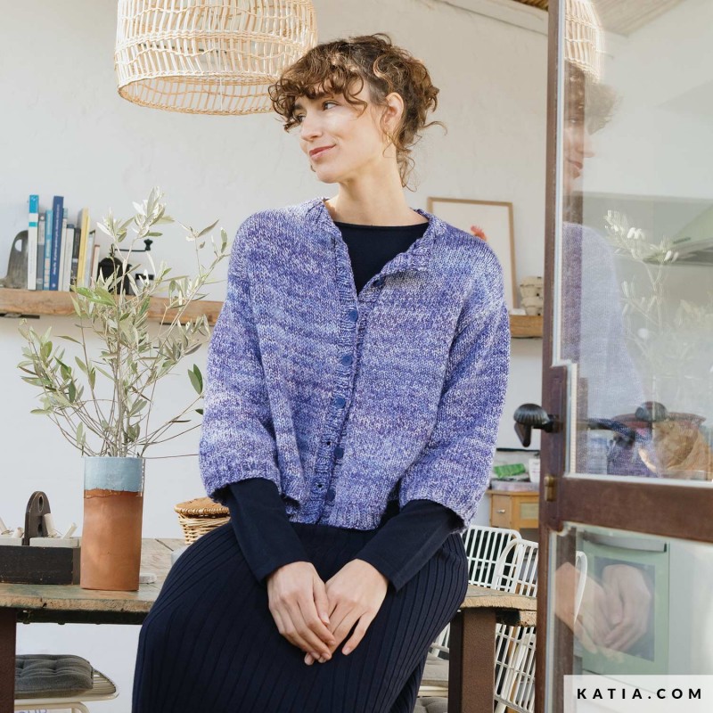 Gilet manches 3/4 en tricot avec CRICKET Laine de Katia