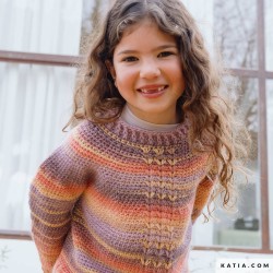 Pull motif central texture AZTÉCA FINE LUX Laine de Katia