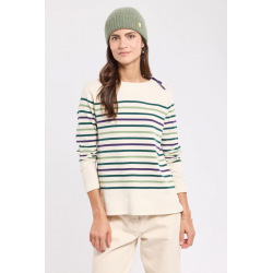 Marinière épaule avec lacet 74849 Naturel/Dark Sea/Amazon/Mélanz- Armor-Lux