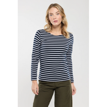 Marinière Lesconil Femme 04277 Rich Navy / Blanc - Armor-Lux