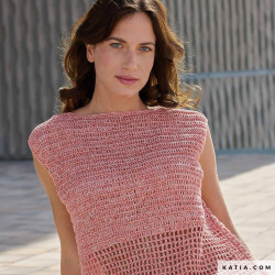 Top au crochet avec Boho Lino Coton Katia