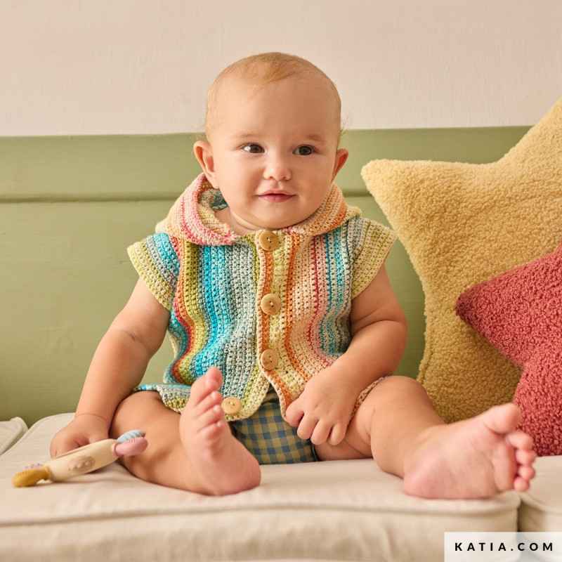 Gilet sans manches avec Fait Cotton Arlequino de Katia