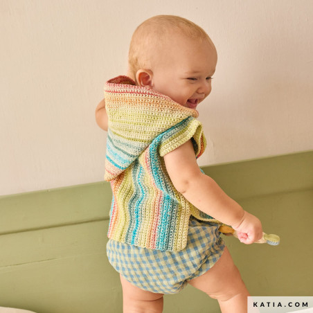 Gilet sans manches avec Fait Cotton Arlequino de Katia