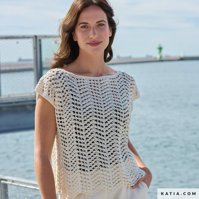 T-Shirt en dentelle avec Farfalla Coton Katia