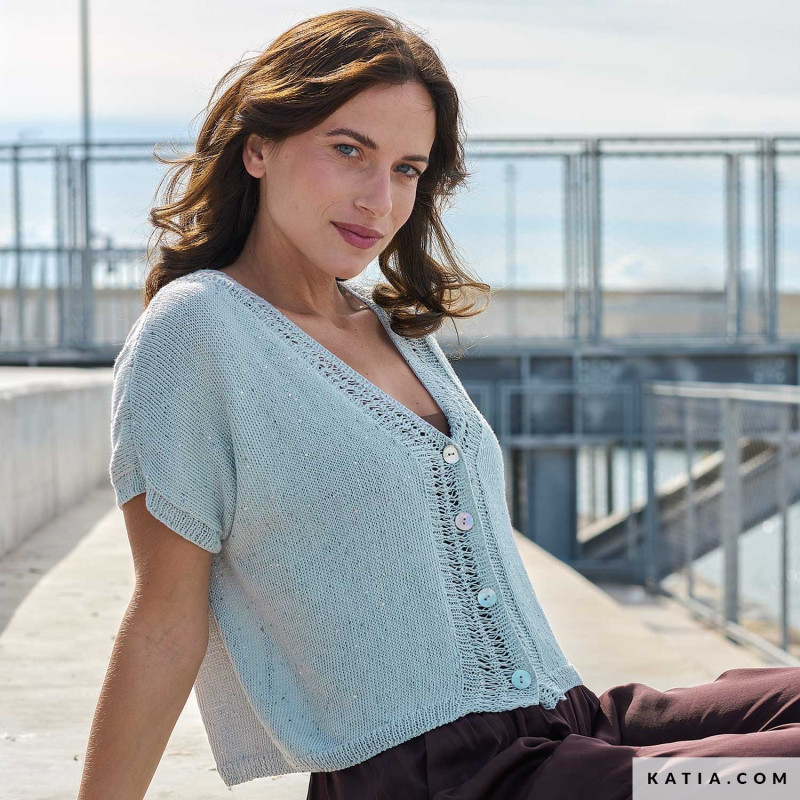 Gilet à manches courtes avec Farfalla Coton Katia