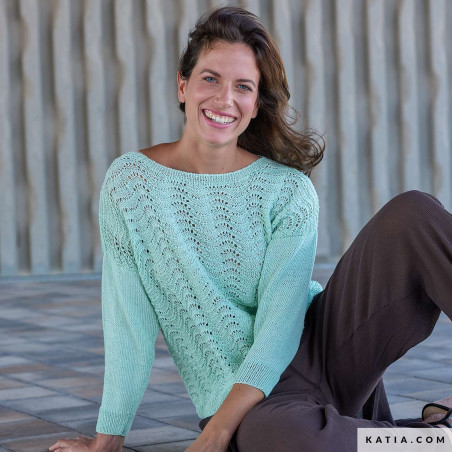Pull en dentelle avec Farfalla Coton Katia