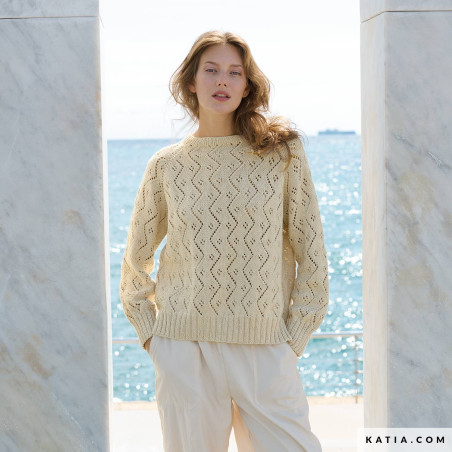 Pull long avec Cotton-Camel de Katia