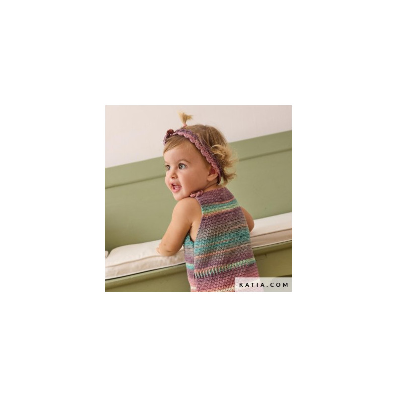 Bandeau à fleurs bébé avec Fair Cotton Stretch de Katia