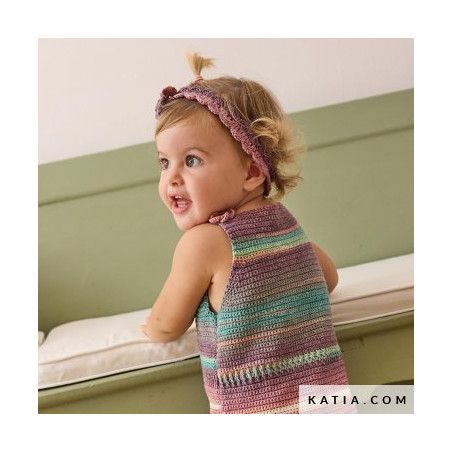 Bandeau à fleurs bébé avec Fair Cotton Stretch de Katia