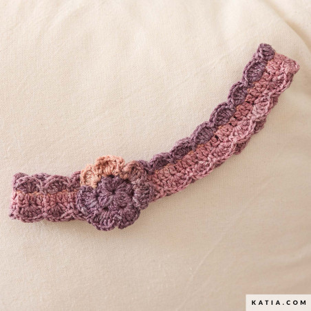 Bandeau à fleurs bébé avec Fair Cotton Stretch de Katia