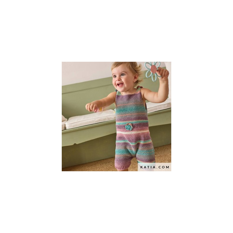 Barboteuse au crochet avec Fair Cotton Stretch de Katia