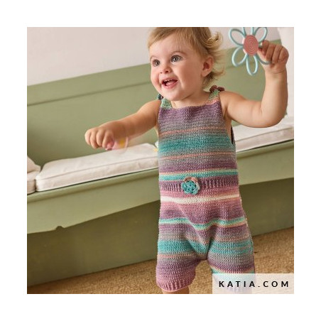 Barboteuse au crochet avec Fair Cotton Stretch de Katia