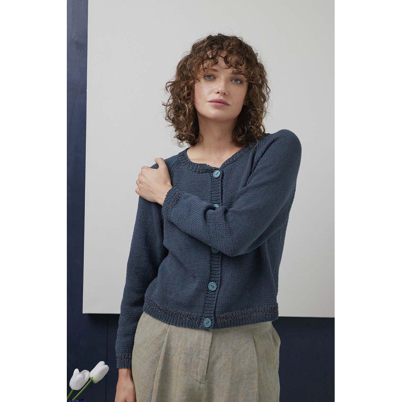 Gilet à manches longues avec Duett Coton Lang Yarns