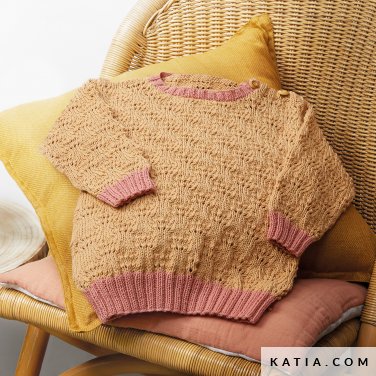 Modèle à tricoter gratuit Pull homme Laine Katia coton Missouri