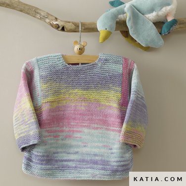 modele pull bebe-peques plus 65-laine katia-tricoter-tricot laine-automne-hiver-catalogue layette katia.jpg
