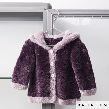 Modèle à tricoter gratuit Paletot Bébé Laine Katia Chantilly